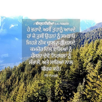 Picture 04 - 1 ਥੱਸਲੁਨੀਕੀਆਂ 5:14 PANIRV - ਹੇ ਭਰਾਵੋ, ਅਸੀਂ - Bible Verse Picture