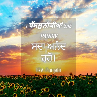 Picture 04 - 1 ਥੱਸਲੁਨੀਕੀਆਂ 5:16 PANIRV - ਸਦਾ ਅਨੰਦ - Bible Verse Picture