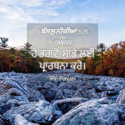 Picture 04 - 1 ਥੱਸਲੁਨੀਕੀਆਂ 5:25 PANIRV - ਹੇ ਭਰਾਵੋ, ਸਾਡੇ ਲਈ - Bible Verse Picture