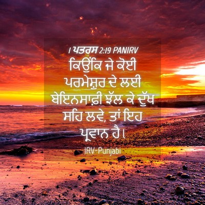 Picture 04 - 1 ਪਤਰਸ 2:19 PANIRV - ਕਿਉਂਕਿ ਜੇ ਕੋਈ - Bible Verse Picture