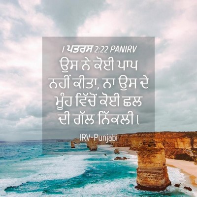 Picture 04 - 1 ਪਤਰਸ 2:22 PANIRV - ਉਸ ਨੇ ਕੋਈ ਪਾਪ ਨਹੀਂ - Bible Verse Picture