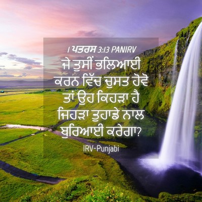Picture 04 - 1 ਪਤਰਸ 3:13 PANIRV - ਜੇ ਤੁਸੀਂ ਭਲਿਆਈ ਕਰਨ - Bible Verse Picture