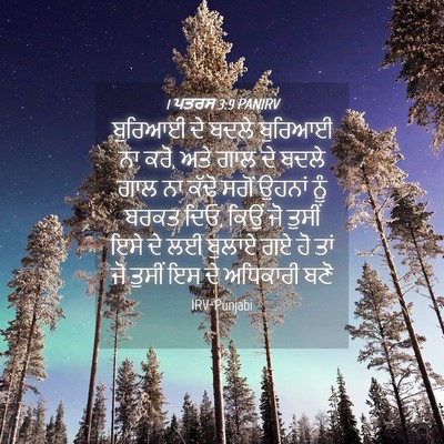 Picture 04 - 1 ਪਤਰਸ 3:9 PANIRV - ਬੁਰਿਆਈ ਦੇ ਬਦਲੇ - Bible Verse Picture