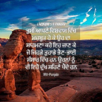 Picture 04 - 1 ਪਤਰਸ 5:9 PANIRV - ਤੁਸੀਂ ਆਪਣੇ - Bible Verse Picture