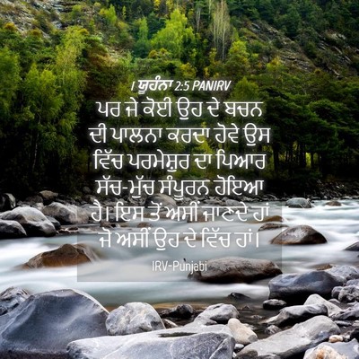 Picture 04 - 1 ਯੂਹੰਨਾ 2:5 PANIRV - ਪਰ ਜੇ ਕੋਈ ਉਹ ਦੇ ਬਚਨ - Bible Verse Picture