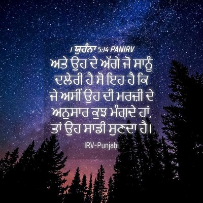Picture 04 - 1 ਯੂਹੰਨਾ 5:14 PANIRV - ਅਤੇ ਉਹ ਦੇ ਅੱਗੇ ਜੋ - Bible Verse Picture