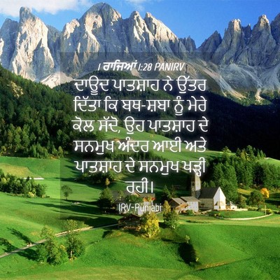 Picture 04 - 1 ਰਾਜਿਆਂ 1:28 PANIRV - ਦਾਊਦ ਪਾਤਸ਼ਾਹ ਨੇ - Bible Verse Picture