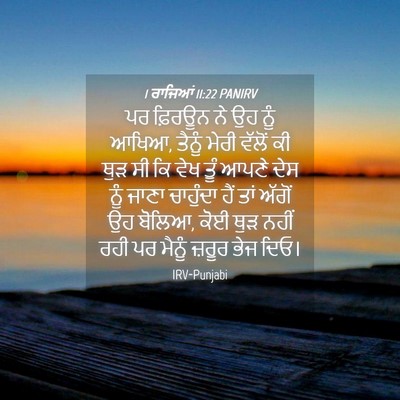 Picture 04 - 1 ਰਾਜਿਆਂ 11:22 PANIRV - ਪਰ ਫ਼ਿਰਊਨ ਨੇ ਉਹ ਨੂੰ - Bible Verse Picture