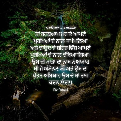 Picture 04 - 1 ਰਾਜਿਆਂ 14:31 PANIRV - ਤਾਂ ਰਹਬੁਆਮ ਮਰ ਕੇ - Bible Verse Picture