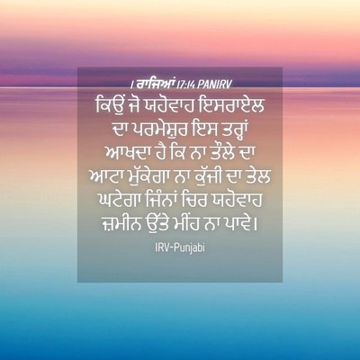 Picture 04 - 1 ਰਾਜਿਆਂ 17:14 PANIRV - ਕਿਉਂ ਜੋ ਯਹੋਵਾਹ - Bible Verse Picture