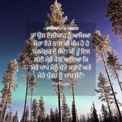 Picture 04 - 1 ਰਾਜਿਆਂ 17:18 PANIRV - ਤਾਂ ਉਸ ਏਲੀਯਾਹ ਨੂੰ - Bible Verse Picture