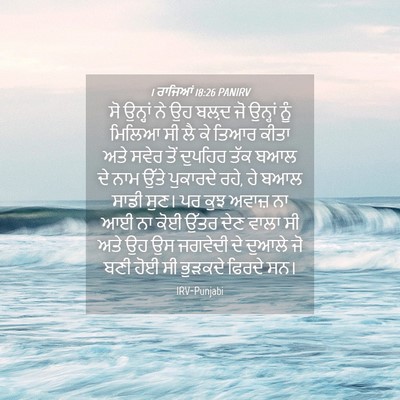 Picture 04 - 1 ਰਾਜਿਆਂ 18:26 PANIRV - ਸੋ ਉਨ੍ਹਾਂ ਨੇ ਉਹ - Bible Verse Picture