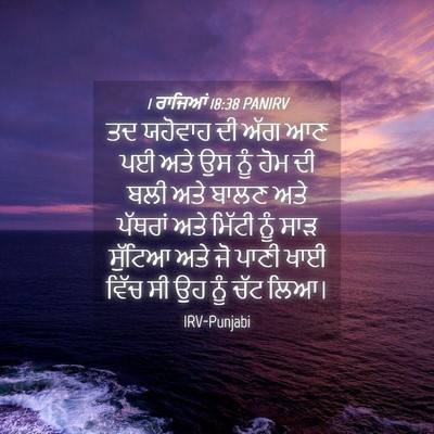 Picture 04 - 1 ਰਾਜਿਆਂ 18:38 PANIRV - ਤਦ ਯਹੋਵਾਹ ਦੀ ਅੱਗ ਆਣ - Bible Verse Picture