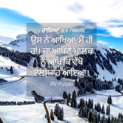 Picture 04 - 1 ਰਾਜਿਆਂ 18:8 PANIRV - ਉਸ ਨੇ ਆਖਿਆ, ਮੈਂ ਹੀ - Bible Verse Picture