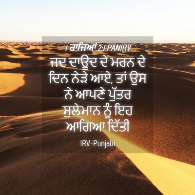 Picture 04 - 1 ਰਾਜਿਆਂ 2:1 PANIRV - ਜਦ ਦਾਊਦ ਦੇ ਮਰਨ ਦੇ - Bible Verse Picture