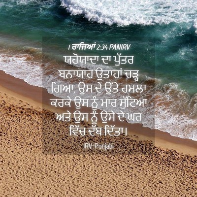 Picture 04 - 1 ਰਾਜਿਆਂ 2:34 PANIRV - ਯਹੋਯਾਦਾ ਦਾ ਪੁੱਤਰ - Bible Verse Picture