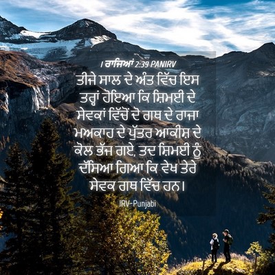 Picture 04 - 1 ਰਾਜਿਆਂ 2:39 PANIRV - ਤੀਜੇ ਸਾਲ ਦੇ ਅੰਤ - Bible Verse Picture