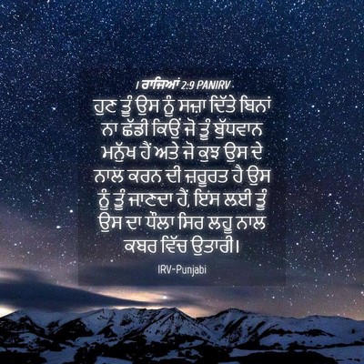 Picture 04 - 1 ਰਾਜਿਆਂ 2:9 PANIRV - ਹੁਣ ਤੂੰ ਉਸ ਨੂੰ ਸਜ਼ਾ - Bible Verse Picture