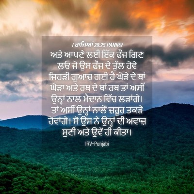 Picture 04 - 1 ਰਾਜਿਆਂ 20:25 PANIRV - ਅਤੇ ਆਪਣੇ ਲਈ ਇੱਕ ਫੌਜ - Bible Verse Picture
