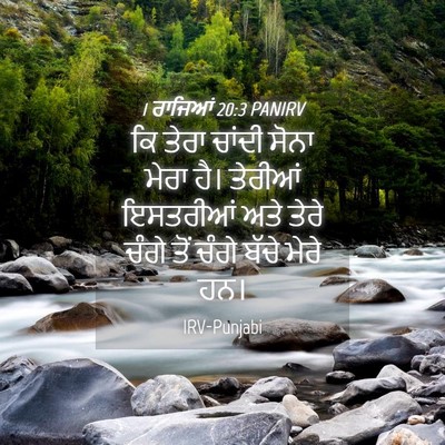 Picture 04 - 1 ਰਾਜਿਆਂ 20:3 PANIRV - ਕਿ ਤੇਰਾ ਚਾਂਦੀ ਸੋਨਾ - Bible Verse Picture