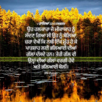 Picture 04 - 1 ਰਾਜਿਆਂ 22:13 PANIRV - ਉਹ ਹਲਕਾਰਾ ਜੋ - Bible Verse Picture