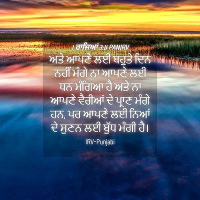 Picture 04 - 1 ਰਾਜਿਆਂ 3:11 PANIRV - ਅਤੇ ਆਪਣੇ ਲਈ ਬਹੁਤੇ - Bible Verse Picture
