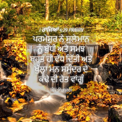 Picture 04 - 1 ਰਾਜਿਆਂ 4:29 PANIRV - ਪਰਮੇਸ਼ੁਰ ਨੇ - Bible Verse Picture
