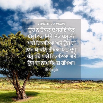 Picture 04 - 1 ਰਾਜਿਆਂ 7:21 PANIRV - ਉਹ ਨੇ ਹੈਕਲ ਦੇ - Bible Verse Picture