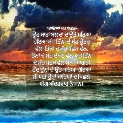 Picture 04 - 1 ਰਾਜਿਆਂ 7:25 PANIRV - ਉਹ ਬਾਰਾਂ ਬਲ਼ਦਾਂ ਦੇ - Bible Verse Picture
