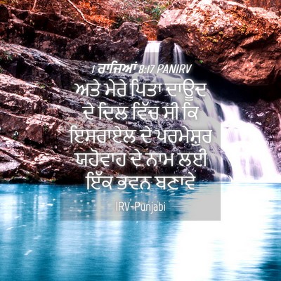 Picture 04 - 1 ਰਾਜਿਆਂ 8:17 PANIRV - ਅਤੇ ਮੇਰੇ ਪਿਤਾ ਦਾਊਦ - Bible Verse Picture