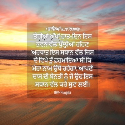 Picture 04 - 1 ਰਾਜਿਆਂ 8:29 PANIRV - ਤੇਰੀਆਂ ਅੱਖਾਂ - Bible Verse Picture