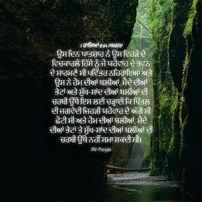 Picture 04 - 1 ਰਾਜਿਆਂ 8:64 PANIRV - ਉਸ ਦਿਨ ਪਾਤਸ਼ਾਹ ਨੇ - Bible Verse Picture