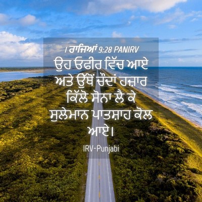 Picture 04 - 1 ਰਾਜਿਆਂ 9:28 PANIRV - ਉਹ ਓਫੀਰ ਵਿੱਚ ਆਏ ਅਤੇ - Bible Verse Picture
