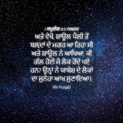 Picture 04 - 1 ਸਮੂਏਲ 11:5 PANIRV - ਅਤੇ ਵੇਖੋ, ਸ਼ਾਊਲ - Bible Verse Picture