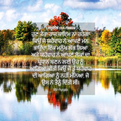 Picture 04 - 1 ਸਮੂਏਲ 13:14 PANIRV - ਹੁਣ ਤੇਰਾ ਰਾਜ ਕਾਇਮ - Bible Verse Picture