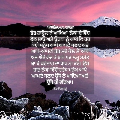 Picture 04 - 1 ਸਮੂਏਲ 14:34 PANIRV - ਫੇਰ ਸ਼ਾਊਲ ਨੇ ਆਖਿਆ, - Bible Verse Picture