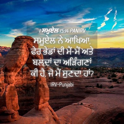 Picture 04 - 1 ਸਮੂਏਲ 15:14 PANIRV - ਸਮੂਏਲ ਨੇ ਆਖਿਆ, ਫੇਰ - Bible Verse Picture