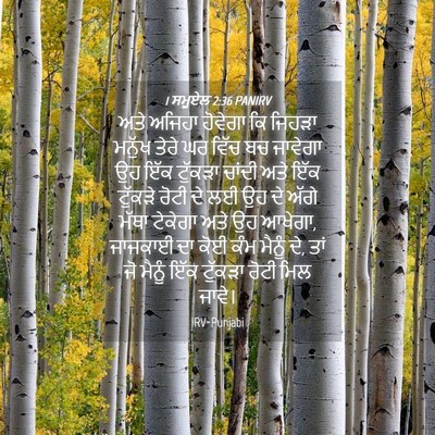 Picture 04 - 1 ਸਮੂਏਲ 2:36 PANIRV - ਅਤੇ ਅਜਿਹਾ ਹੋਵੇਗਾ - Bible Verse Picture