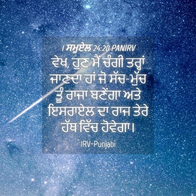 Picture 04 - 1 ਸਮੂਏਲ 24:20 PANIRV - ਵੇਖ, ਹੁਣ ਮੈਂ ਚੰਗੀ - Bible Verse Picture