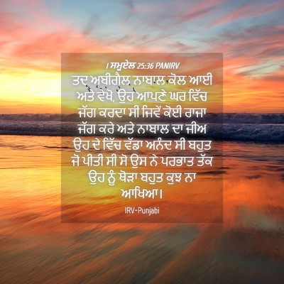 Picture 04 - 1 ਸਮੂਏਲ 25:36 PANIRV - ਤਦ ਅਬੀਗੈਲ ਨਾਬਾਲ - Bible Verse Picture