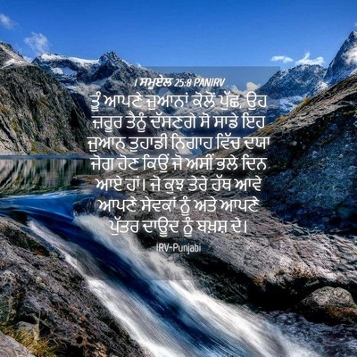 Picture 04 - 1 ਸਮੂਏਲ 25:8 PANIRV - ਤੂੰ ਆਪਣੇ ਜੁਆਨਾਂ - Bible Verse Picture