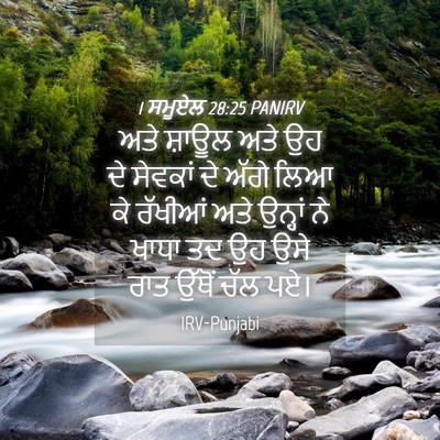 Picture 04 - 1 ਸਮੂਏਲ 28:25 PANIRV - ਅਤੇ ਸ਼ਾਊਲ ਅਤੇ ਉਹ ਦੇ - Bible Verse Picture