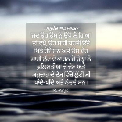 Picture 04 - 1 ਸਮੂਏਲ 30:16 PANIRV - ਜਦ ਉਹ ਉਸ ਨੂੰ ਉੱਥੇ - Bible Verse Picture