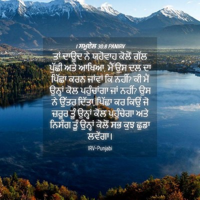 Picture 04 - 1 ਸਮੂਏਲ 30:8 PANIRV - ਤਾਂ ਦਾਊਦ ਨੇ ਯਹੋਵਾਹ - Bible Verse Picture