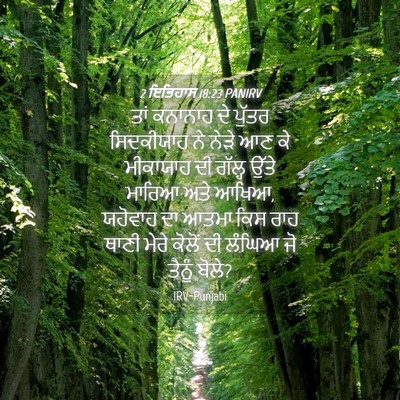 Picture 04 - 2 ਇਤਿਹਾਸ 18:23 PANIRV - ਤਾਂ ਕਨਾਨਾਹ ਦੇ - Bible Verse Picture