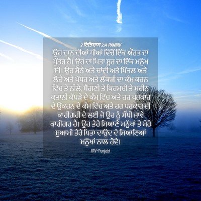 Picture 04 - 2 ਇਤਿਹਾਸ 2:14 PANIRV - ਉਹ ਦਾਨ ਦੀਆਂ ਧੀਆਂ - Bible Verse Picture