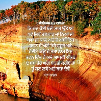 Picture 04 - 2 ਇਤਿਹਾਸ 20:9 PANIRV - ਕਿ ਜਦ ਕੋਈ ਬਦੀ ਸਾਡੇ - Bible Verse Picture