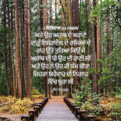 Picture 04 - 2 ਇਤਿਹਾਸ 21:6 PANIRV - ਅਤੇ ਉਹ ਅਹਾਬ ਦੇ - Bible Verse Picture