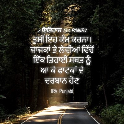 Picture 04 - 2 ਇਤਿਹਾਸ 23:4 PANIRV - ਤੁਸੀਂ ਇਹ ਕੰਮ ਕਰਨਾ। - Bible Verse Picture