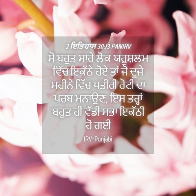 Picture 04 - 2 ਇਤਿਹਾਸ 30:13 PANIRV - ਸੋ ਬਹੁਤ ਸਾਰੇ ਲੋਕ - Bible Verse Picture